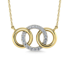 10K Yellow Gold Diamond 1/10 Ct.Tw. Interlinked Circle Fashion Necklace
