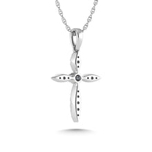 14K White Gold Diamond 1/8 Ct.Tw. Cross Pendant