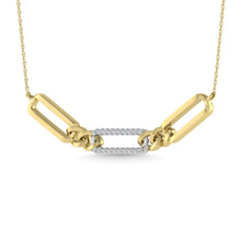 10K Two Tone Diamond 1/10 Ct.Tw. Fashion Necklace