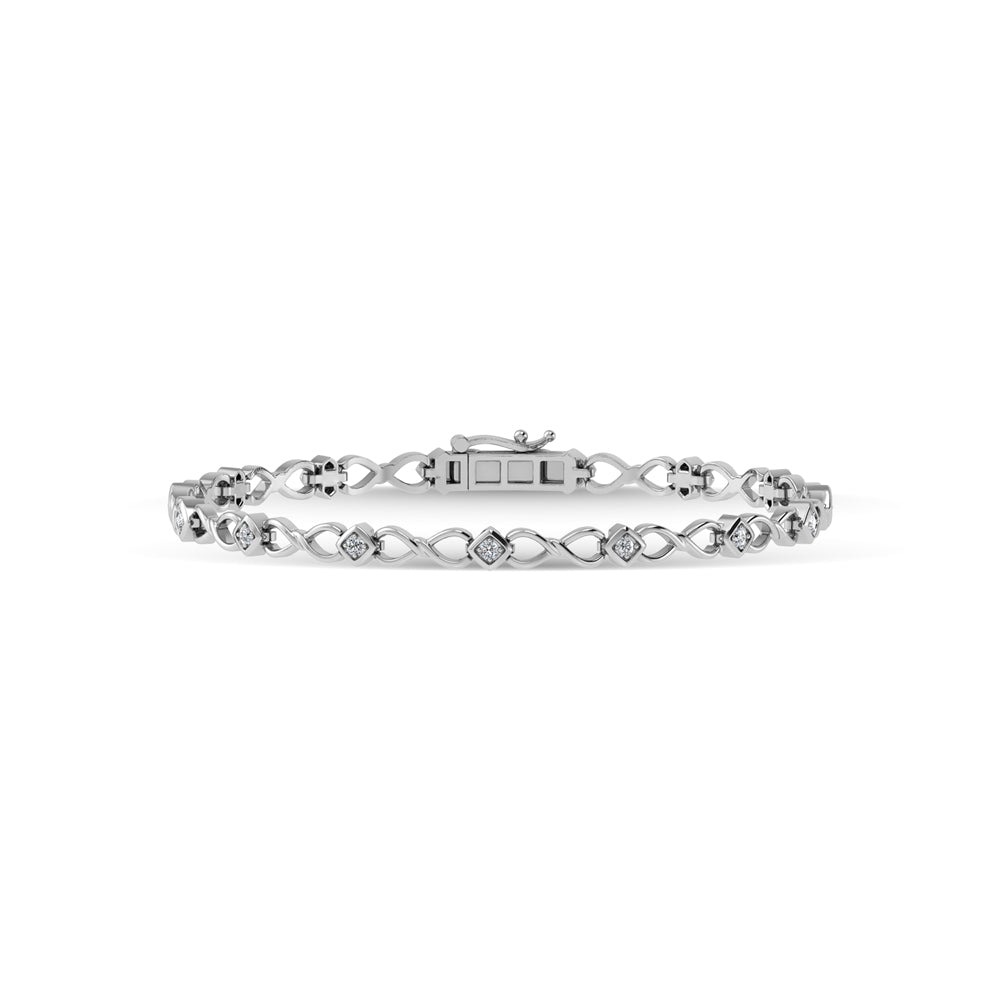 14K White Gold Diamond 1/4 Ct.Tw. Fashion Bracelet