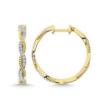 10K Yellow Gold Diamond 1/5 Ct.Tw. Hoop Earrings