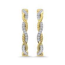 10K Yellow Gold Diamond 1/5 Ct.Tw. Hoop Earrings