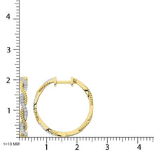 10K Yellow Gold Diamond 1/5 Ct.Tw. Hoop Earrings