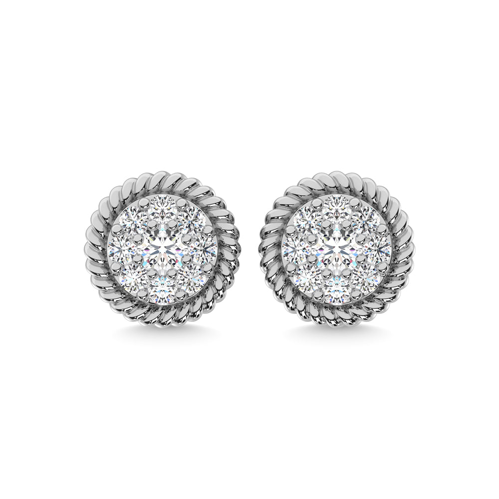 10K White Gold Diamond 1/4 Ct.Tw. Fashion Earrings