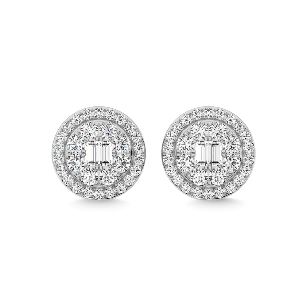 14K White Gold Diamond 1/2 Ct.Tw. Fashion Earrings