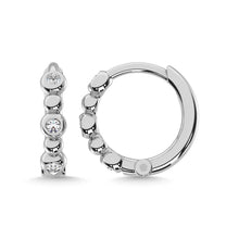 14K White Gold Diamond 1/10 Ct.Tw. Hoop Earrings