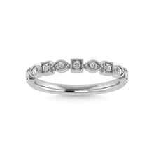 10K White Gold Diamond 1/10 Ct.Tw. Stackable Band
