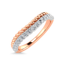 14K Rose Gold Diamond 1/10 Ct.Tw. Curve Band
