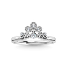 14K White Gold Diamond 1/10 Ct.Tw. Curve Band