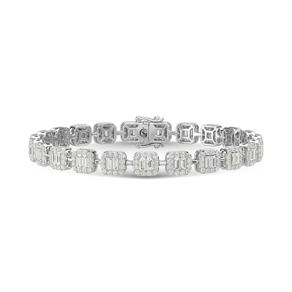 14K White Gold Diamond 3 5/8 Ct.Tw. Fashion Bracelet