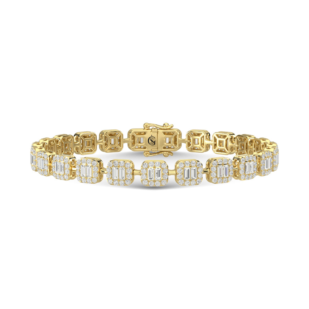 14K Yellow Gold Diamond 3 5/8 Ct.Tw. Fashion Bracelet