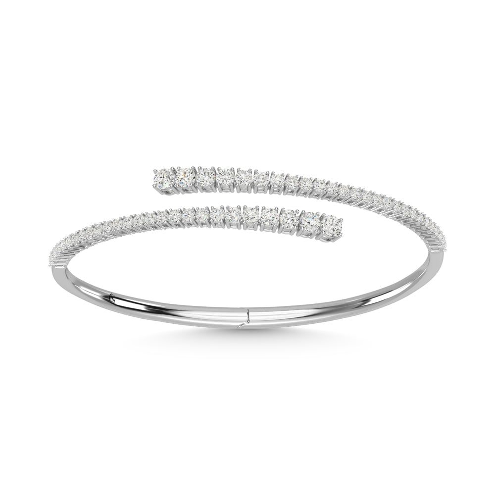 14K White Gold Diamond 2 5/8 Ct.Tw. Fashion Bangle