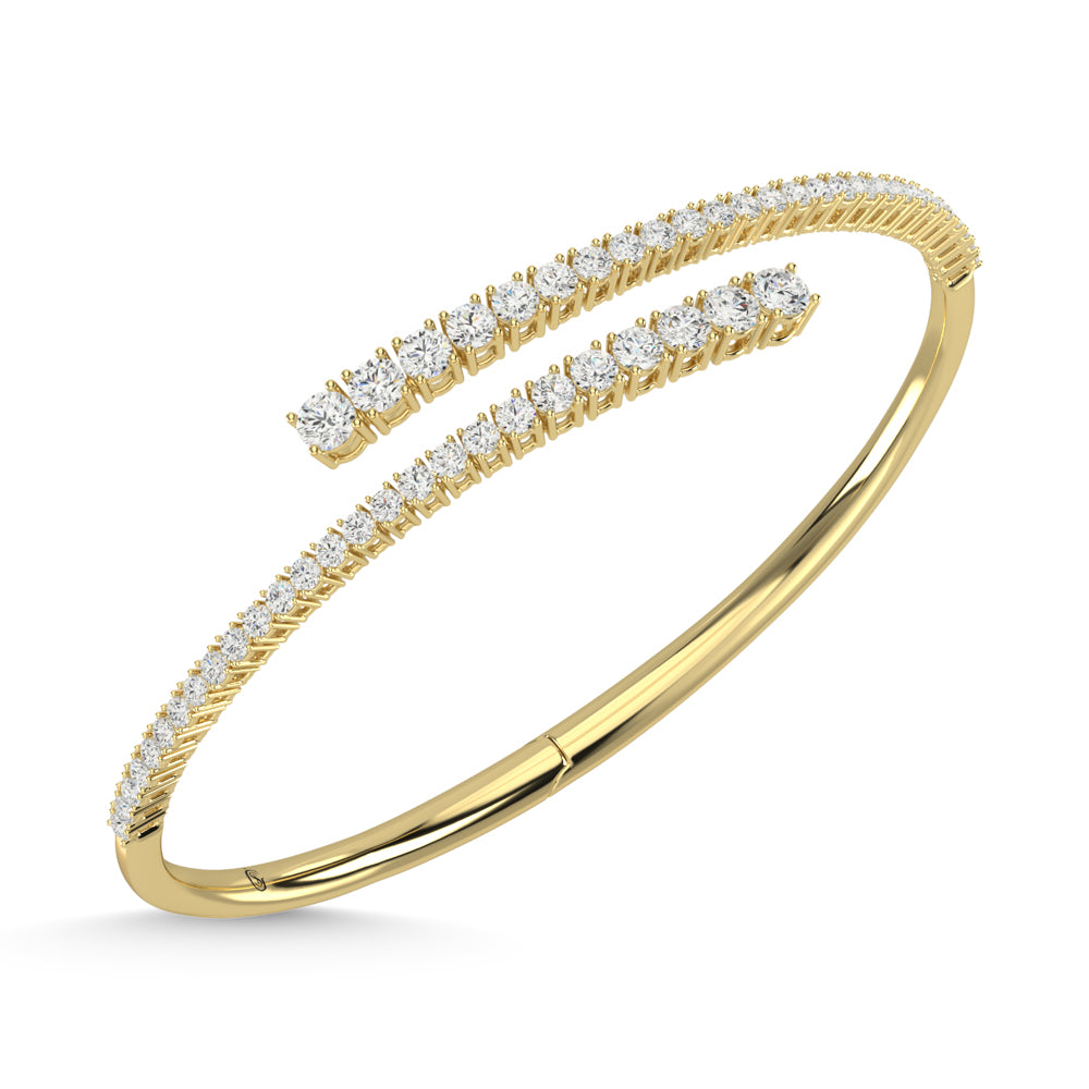 14K Yellow Gold Diamond 2 5/8 Ct.Tw. Fashion Bangle