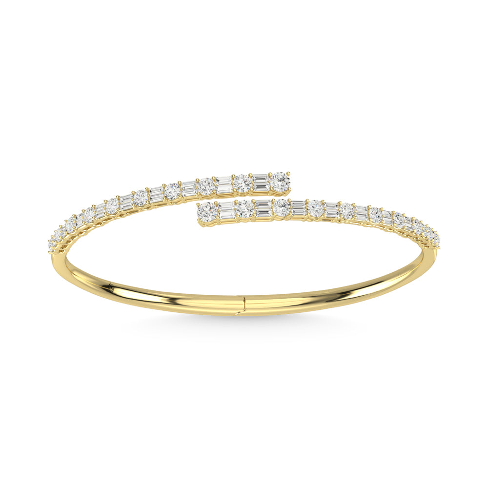 14K Yellow Gold Diamond 2 1/2 Ct.Tw. Fashion Bangle