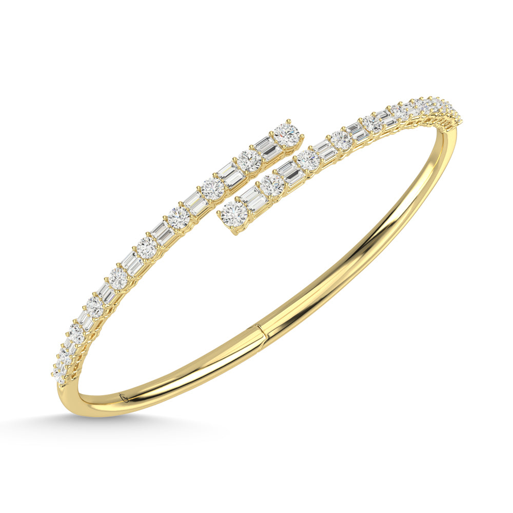 14K Yellow Gold Diamond 2 1/2 Ct.Tw. Fashion Bangle