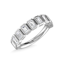 14K White Gold Diamond 1 1/3 Ct.Tw. Emerald Bezel Set Half Eternity Band