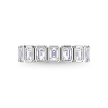 14K White Gold Diamond 1 1/3 Ct.Tw. Emerald Bezel Set Half Eternity Band
