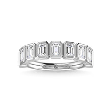 14K White Gold Diamond 1 3/4 Ct.Tw. Emerald Bezel Set Half Eternity Band