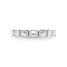 14K White Gold Diamond 1 Ct.Tw. Emerald Bezel Set Half Eternity Band