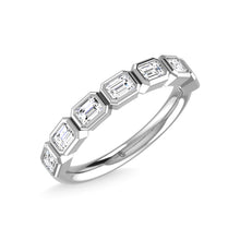 14K White Gold Diamond 1 Ct.Tw. Emerald Bezel Set Half Eternity Band