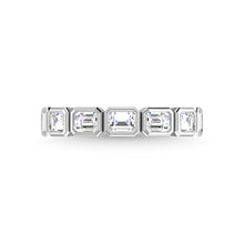 14K White Gold Diamond 1 3/8 Ct.Tw. Emerald Bezel Set Half Eternity Band