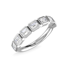 14K White Gold Diamond 1 3/8 Ct.Tw. Emerald Bezel Set Half Eternity Band