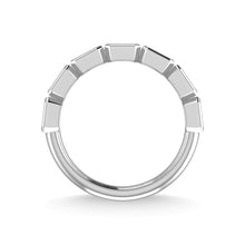 14K White Gold Diamond 1 3/8 Ct.Tw. Emerald Bezel Set Half Eternity Band
