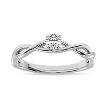 Diamond 1/5 Ct.Tw. Twist Shank Solitaire Engagement Ring in 14K White Gold