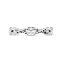 Diamond 1/5 Ct.Tw. Twist Shank Solitaire Engagement Ring in 14K White Gold