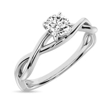 Diamond 1/5 Ct.Tw. Twist Shank Solitaire Engagement Ring in 14K White Gold