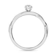 Diamond 1/5 Ct.Tw. Twist Shank Solitaire Engagement Ring in 14K White Gold