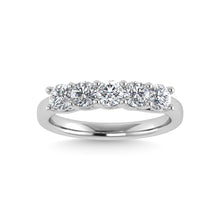 10K White Gold Lab Grown Diamond 1 Ct.Tw. 3 stone Ladies Band