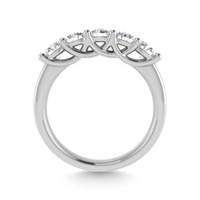 10K White Gold Lab Grown Diamond 1 Ct.Tw. 3 stone Ladies Band