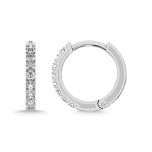 10K White Gold Lab Grown Diamond 1/4 Ct.Tw. Hoop Earrings