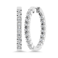 10K White Gold Lab Grown Diamond 1 Ct.Tw. Hoop Earrings