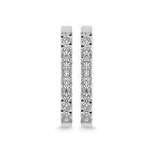10K White Gold Lab Grown Diamond 1 Ct.Tw. Hoop Earrings
