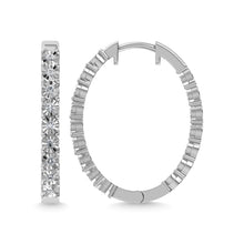 10K White Gold Lab Grown Diamond 1 Ct.Tw. Hoop Earrings