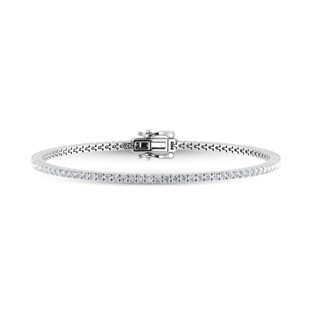 10K White Gold Lab Grown Diamond 2 Ct.Tw. Tennies Bracelet