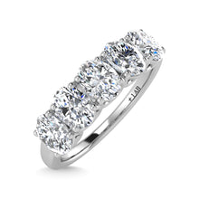 14K White Gold Lab Grown Diamond 1 Ct.Tw. Oval shape 5 Stone Wedding Bands