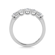 14K White Gold Lab Grown Diamond 1 Ct.Tw. Oval shape 5 Stone Wedding Bands