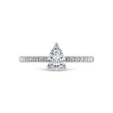 14K White Gold Lab Grown Diamond 7/8 Ct.Tw. Pear Shape Hidden Halo Engagement Ring