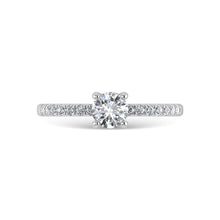 14K White Gold Lab Grown Diamond 1 Ct.Tw. Plain Shank Engagement Ring