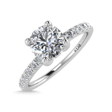 14K White Gold Lab Grown Diamond 1 Ct.Tw. Plain Shank Engagement Ring