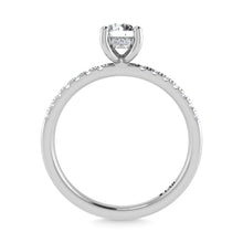 14K White Gold Lab Grown Diamond 1 Ct.Tw. Plain Shank Engagement Ring