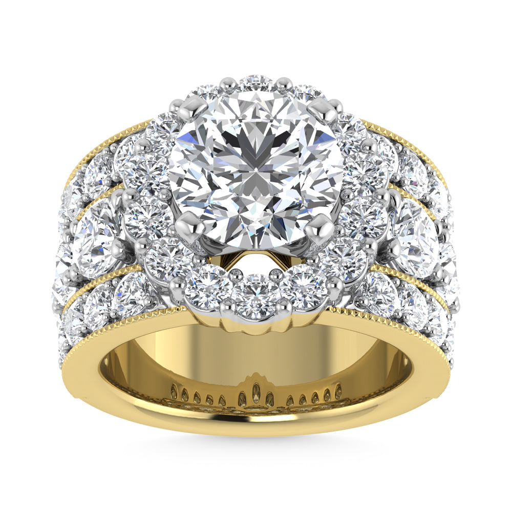 14K  Yellow Gold Lab Grown Diamond 6 Ct.Tw.( 3 Ctw Center) Engagement Ring