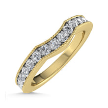 14K Yellow Gold Lab Grown Diamond 1/2 Ct.Tw. Channel Set Curve Wedding Band
