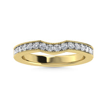 14K Yellow Gold Lab Grown Diamond 1/2 Ct.Tw. Channel Set Curve Wedding Band