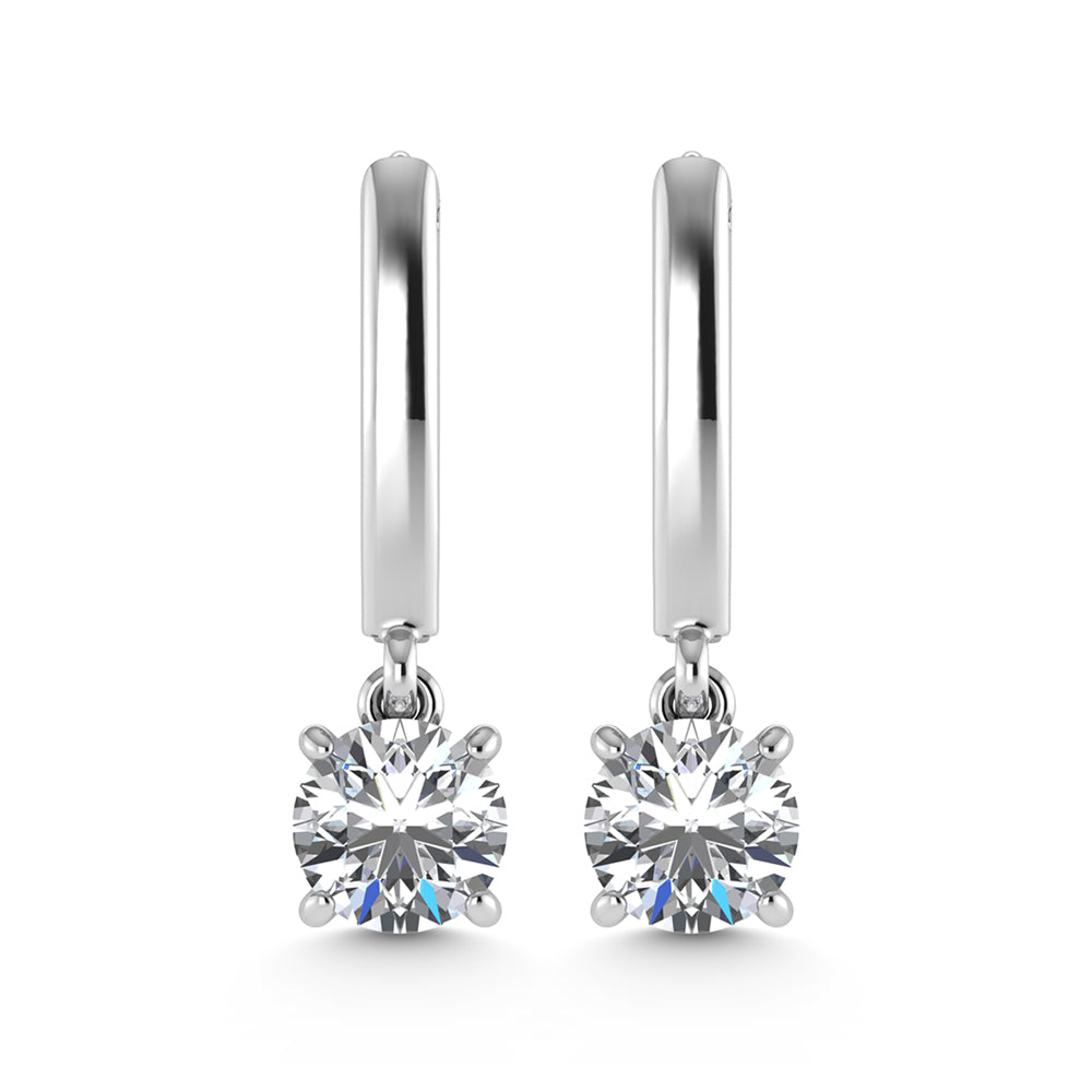 14K White Gold Lab Grown Diamond 1/2 Ct.Tw. Dangler Earrings