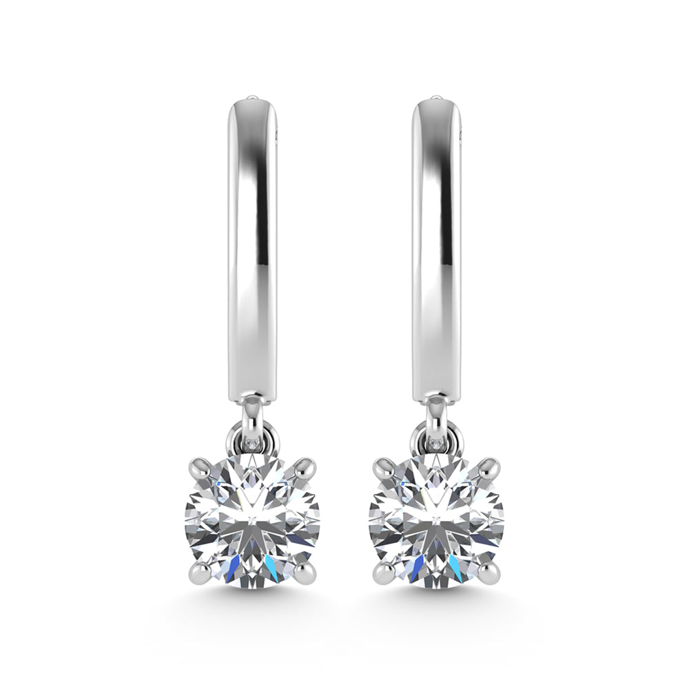 14K White Gold Lab Grown Diamond 2 Ct.Tw. Dangler Earrings