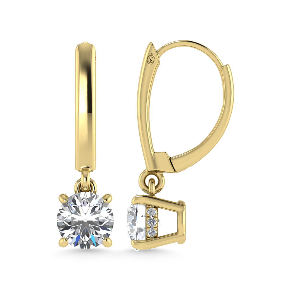 14K Yellow Gold Lab Grown Diamond 2 Ct.Tw. Dangler Earrings